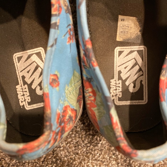 Vans Star Wars Authentic Yoda Hawaii Aloha Blue Flowers Print Sneakers - Picture 6 of 9